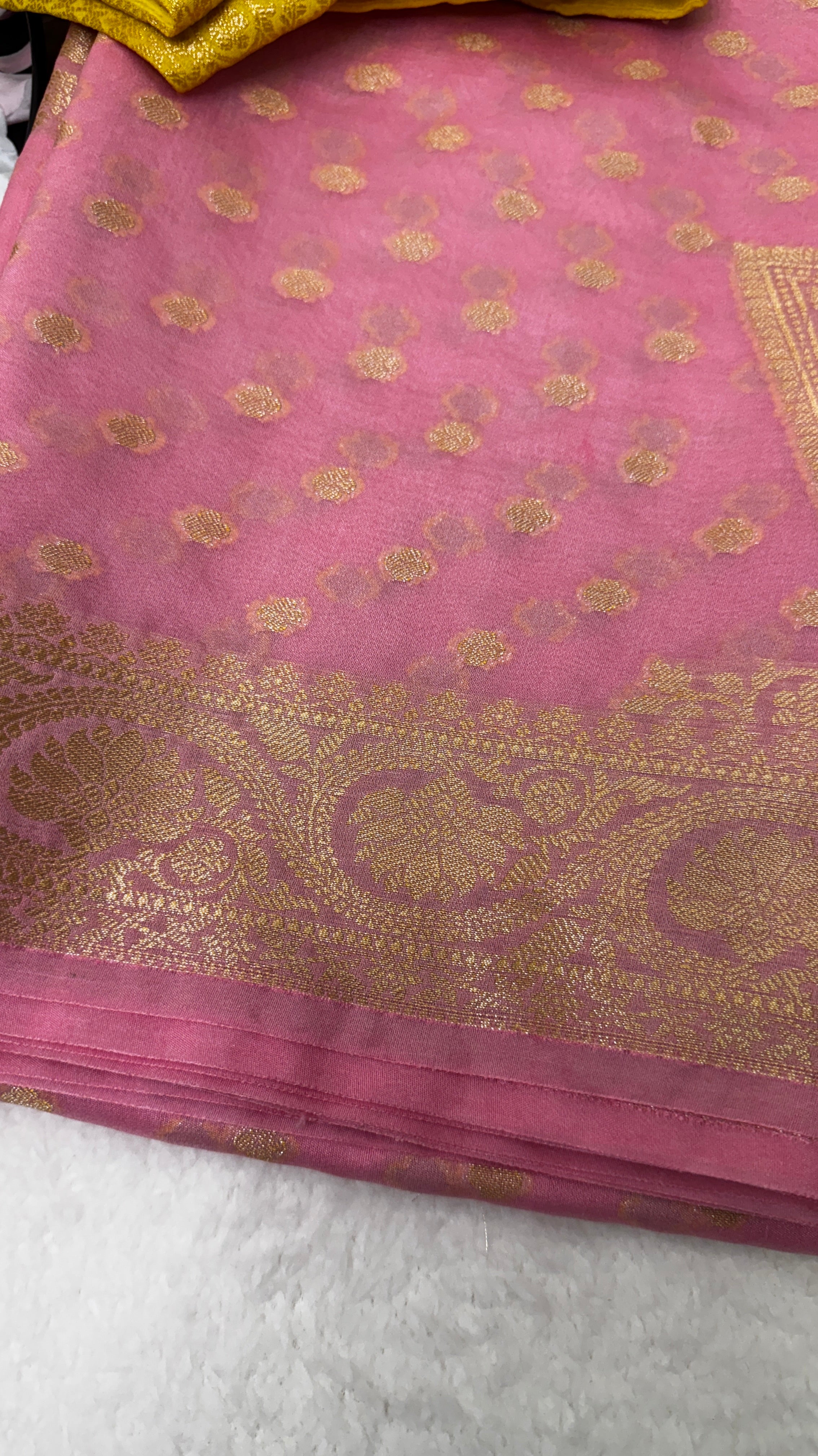 Semi Georgette Saree With Stitched Blouse